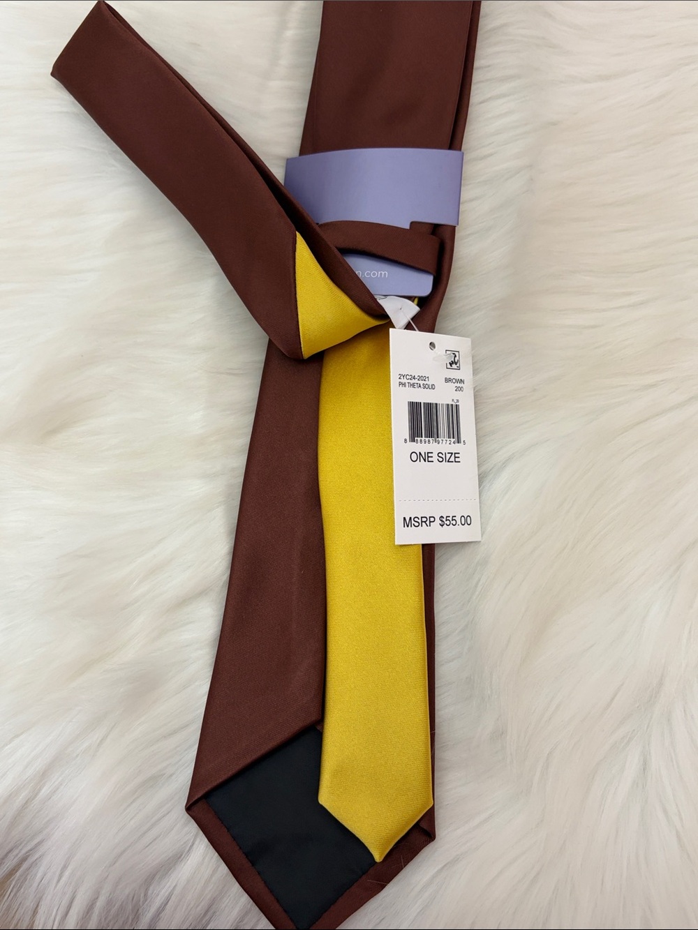 NWT Tayion By Montee Holland Phi Theta Fraternity Collegiate Brown Gold Tie